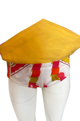 1968 Emilio Pucci Two Piece Pastel Colored Print Cotton Bikini Swimsuit