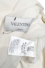 Incredible Resort 2015 Valentino One Shoulder Ivory Caped Sleeve Silk Crepe Dress