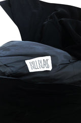 Fall 1979 Bill Blass Ivory Silk Ruffle on Ink Black Velvet Strapless Dress