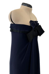 Beautiful Spring 2013 Lanvin by Alber Elbaz Deep Blue Strapless Dress w Bow Detail