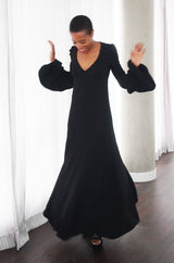 Documented 1970 Biba Bishop Sleeve Moss Crepe Dress