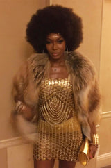 Iconic 1968 Paco Rabanne Chain Mail Dress in Silver & Gold Metal