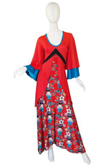 1971 Giorgio Sant' Angelo Medieval Collection Printed Jersey Dress
