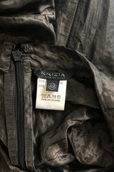 1982 Krizia by Mariuccia Mandelli Deep Plunging Front Sculptural Dress