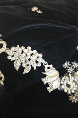 Fall 1991 Todd Oldham Glass Bead & Crystal Jewel Strap Velvet Dress