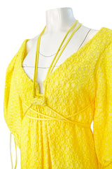 Fall 2016 Rosie Assoulin 'Holster' Bubble Sleeve Yellow Puff Fabric Tie Dress