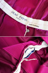 1960s Jean Patou Numbered Haute Couture Draped Silk Dress