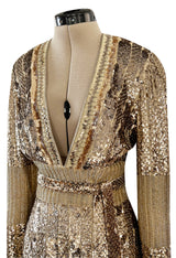 Highly Documented Fall 2006 Gucci by Frida Giannini Runway Gold Sequin Mini Dress
