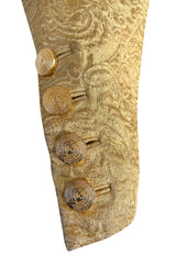 Fall 1977 or Fall 1980 Ady Couture Lausanne Yves Saint Laurent Haute Couture Copy Gold Metallic Thread Jacket