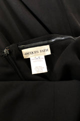 Stunning 1990s Jacques Fath Bow Detailed One Shoulder Bias Cut Dress