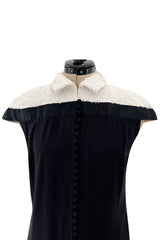 Superb Fall 2006 Chanel by Karl Lagerfeld Haute Couture Black Runway Dress w Shoulder Detailing