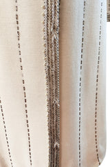 1960s Unlabeled Mr. Blackwell Beaded Ivory Wool Jersey Coat