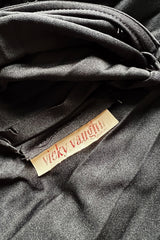 Fabulous 1970s Vicky Vaughn Extra Wide Leg Knife Pleated Jersey Jumpsuit