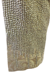 c.2004 Blumarine Elaborate Silver Metal Sequins, Disc, Shell & Bead Silk Jacket