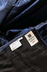 1980s Emanuel Ungaro Extravagant Blue Strapless Pouf Silk Taffeta Dress