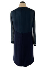 Spectacular Spring 2003 Chanel by Karl Lagerfeld Haute Couture Blue Beaded Runway Dress Coat Suit