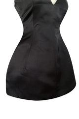 Fall 2014 Christian Dior by Raf Simons Micro Mini Black Silk Satin Dress