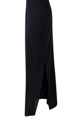 1990s Yves Saint Laurent Black Stretch Jersey Strapless Dress w Original Hang Tag