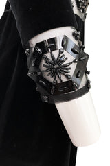 1967 Jacques Heim Couture Bead & Transparent Panel Velvet Dress