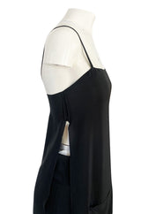 1970s Sonia Rykiel Wide Legged Cropped Pant & Long Tunic Evening Set w Draped Pockets