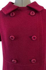 Documented Spring 1966 Christian Dior by Marc Bohan Haute Couture Raspberry Fuchsia Shift Dress