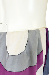 Iconic 1960s Emilio Pucci Pink Print Velvet Pant & Tunic/Dress Set