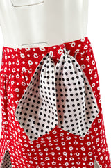 1970s Donald Brooks Bandana Print & Dot Skirt & Halter Dress Set