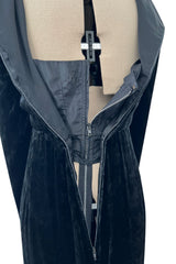 Documented Fall 1984 Christian Dior by Marc Bohan Runway Haute Couture Black Textured Velvet Dress