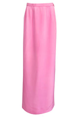 1980s Bill Blass Baby Pink Evening Jacket, Skirt & Silk Top Dress Suit