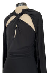 Recent Dsquared2 by Dean & Dan Black Jersey Halter Dress a Attached Cape