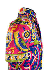 1970s Lanvin Couture Fine Silk Twill Brilliantly Scarf Neck Top & Extra Wide Cut Pant Set