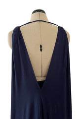 Cruise 2020 Christian Dior by Maria Grazia Chiuri Deep Blue Cape Back Jersey Dress