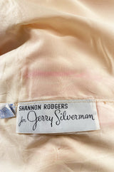 1960s Jerry Silverman Pink Print Mini Dress w Pink Feather Hem Detailing
