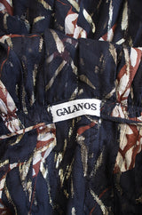 1970s Silk & Gold Thread Galanos Gown