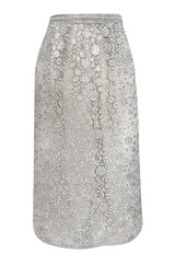Fall 1975 Emanuel Ungaro Haute Couture Silver Grey Lace & Sequin Top & Skirt Evening Set