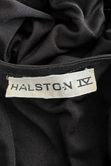 Easy to Wear 1970s Halston Simple & Chic Black Jersey Slip On Caftan Dress