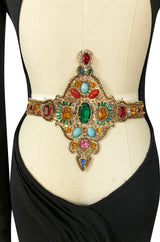 S/S 2001 Jean Louis Scherrer Haute Couture Backless Jewelled Runway Dress