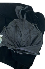 1970s Christian Dior Demi-Couture Numbered Sample Dress in Inky Black Velvet w Bow