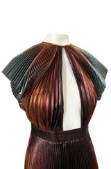 Resort 2019 Givenchy by Clare Waight Keller Metallic Pleated Lame Dress