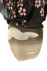 Iconic Spring 2003 Gucci by Tom Ford Runway Cherry Blossom Kimono Mini Dress