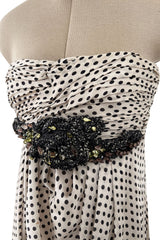 Pretty Spring 2009 Valentino Runway Strapless Dotted Silk w Front Detailing