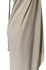 Fall 1994 Bill Blass Sand Coloured Silk Crepe Gathered Front Halter Dress