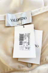 Recent Valentino Ivory Strapless Fitted Bodice Silk Wedding Dress w Train & Back Bow