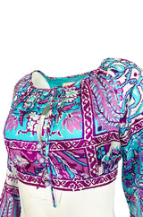 Spring 1970 Donald Brooks Documented Cropped Top & Pants Silk Set