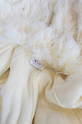 Incredible 1970s Arissa of France Ivory String 'Faux Fur' Alternative Coat