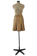 Gorgeous Spring 2002 Prada Runway Skirt Look 47 Gold Silk Metallic Lame Skirt