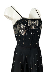 Spring 1974 Chloe by Karl Lagerfeld Sequin Dress Set as Seen on Sylvie Vartan