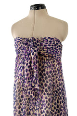 Gorgeous Spring 1977 Givenchy Runway Ad Campaign Strapless Purple Silk Chiffon Dress