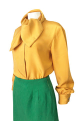 Colorful 1980s Bill Blass Three-Piece Suit in Salmon Pink, Green & Yellow