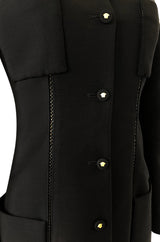 1990s Gianni Versace Couture Sleek & Tailored Black Coat or Dress
